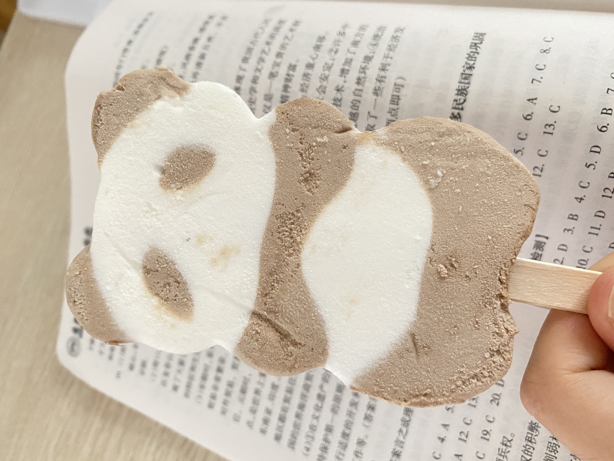 自制的小熊冰淇淋红糖味的脱模之后还挺完整