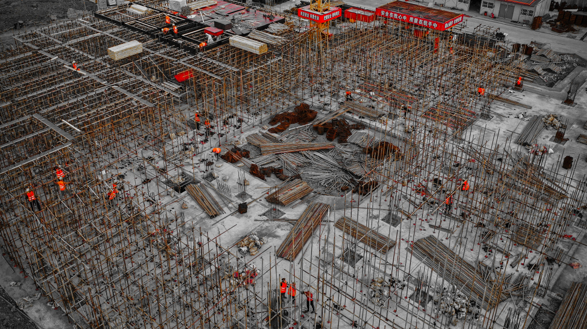 建筑工地航拍世界