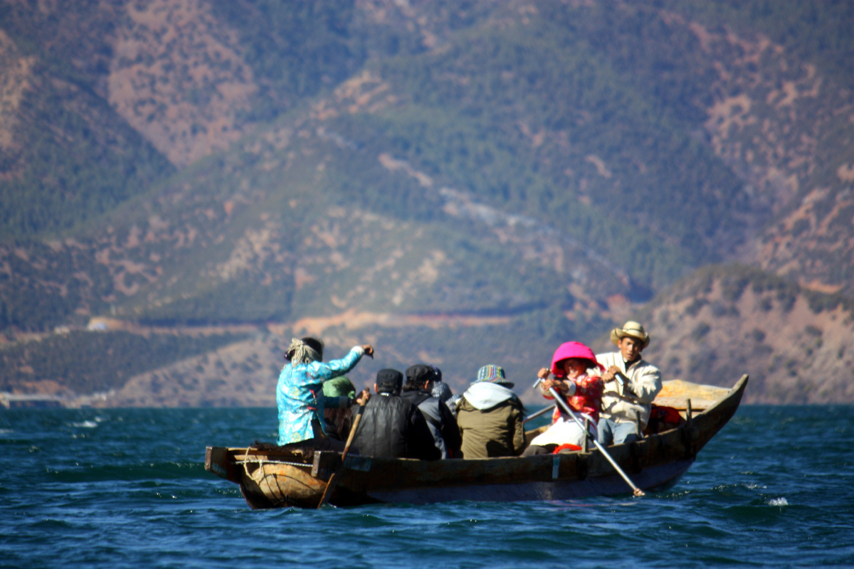 泸沽湖的摩梭人