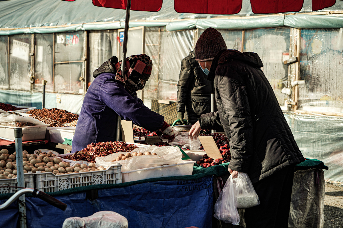 东北冬天的早市