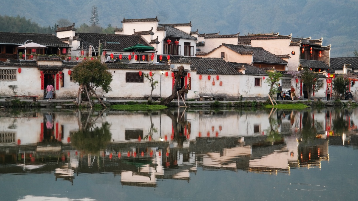 水墨宏村徽派建筑