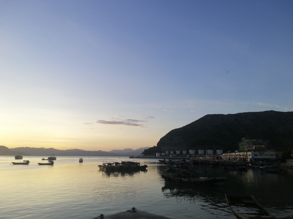 码头夕阳汕尾马宫渔港