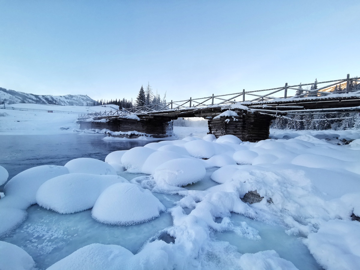 喀纳斯雪景手机拍摄