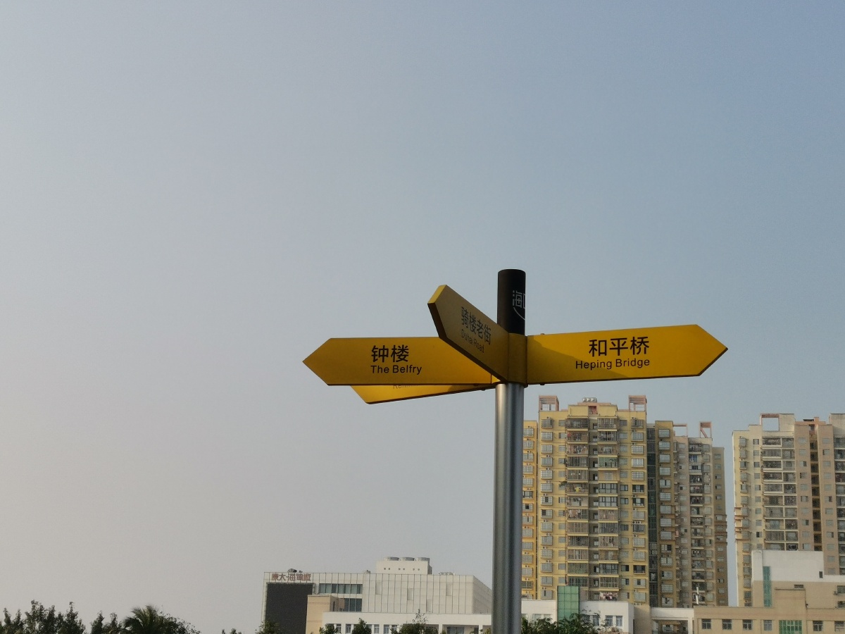 路牌指引着人们的方向