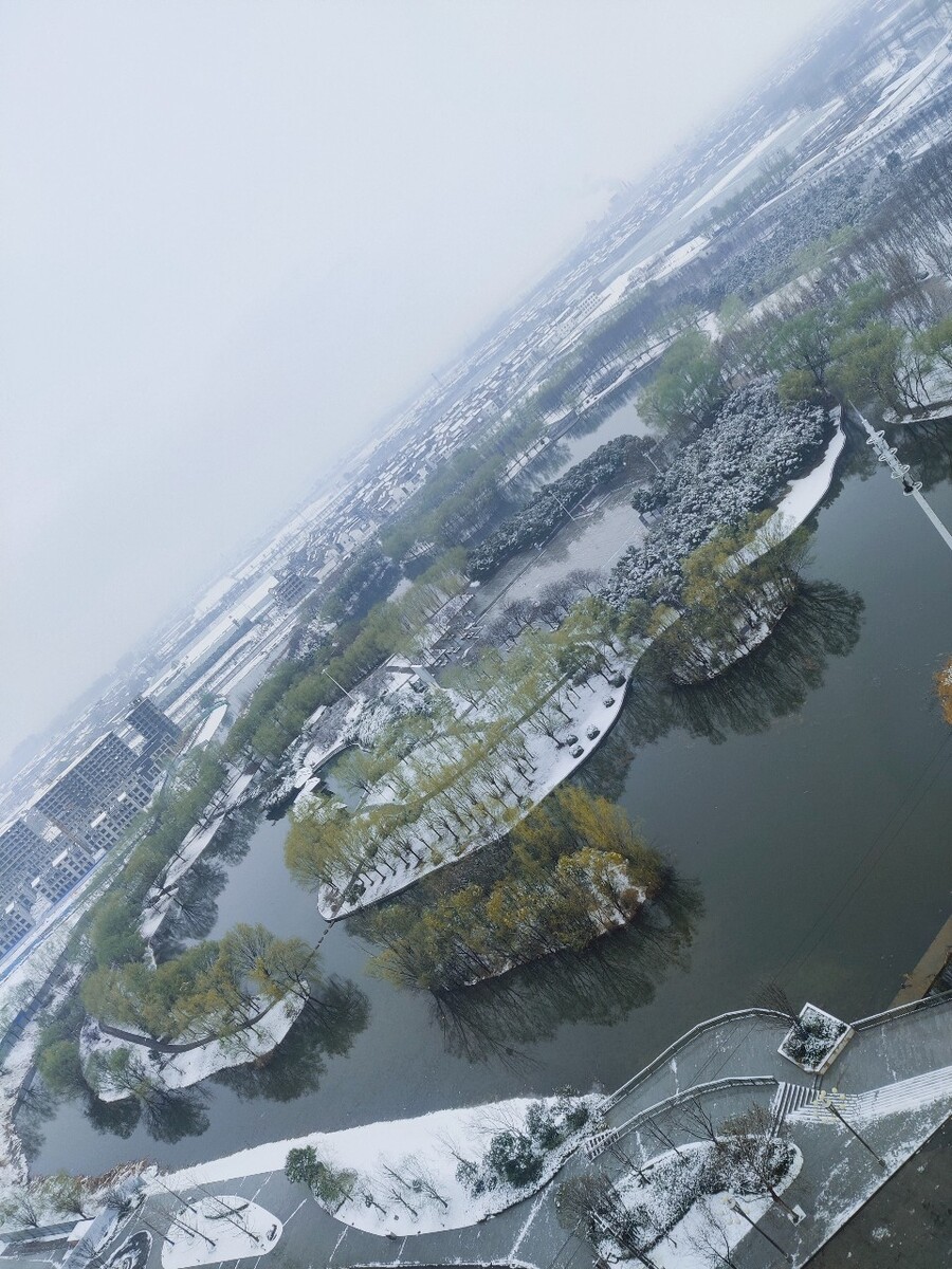 拍摄时间：21年2月25日<br />
初春的第一场雪，<br />
白雪皑皑，天气骤冷，但依然阻挡不了春意盎然。<br />
不禁联想到中国伟大复兴也是如此，势不可挡！