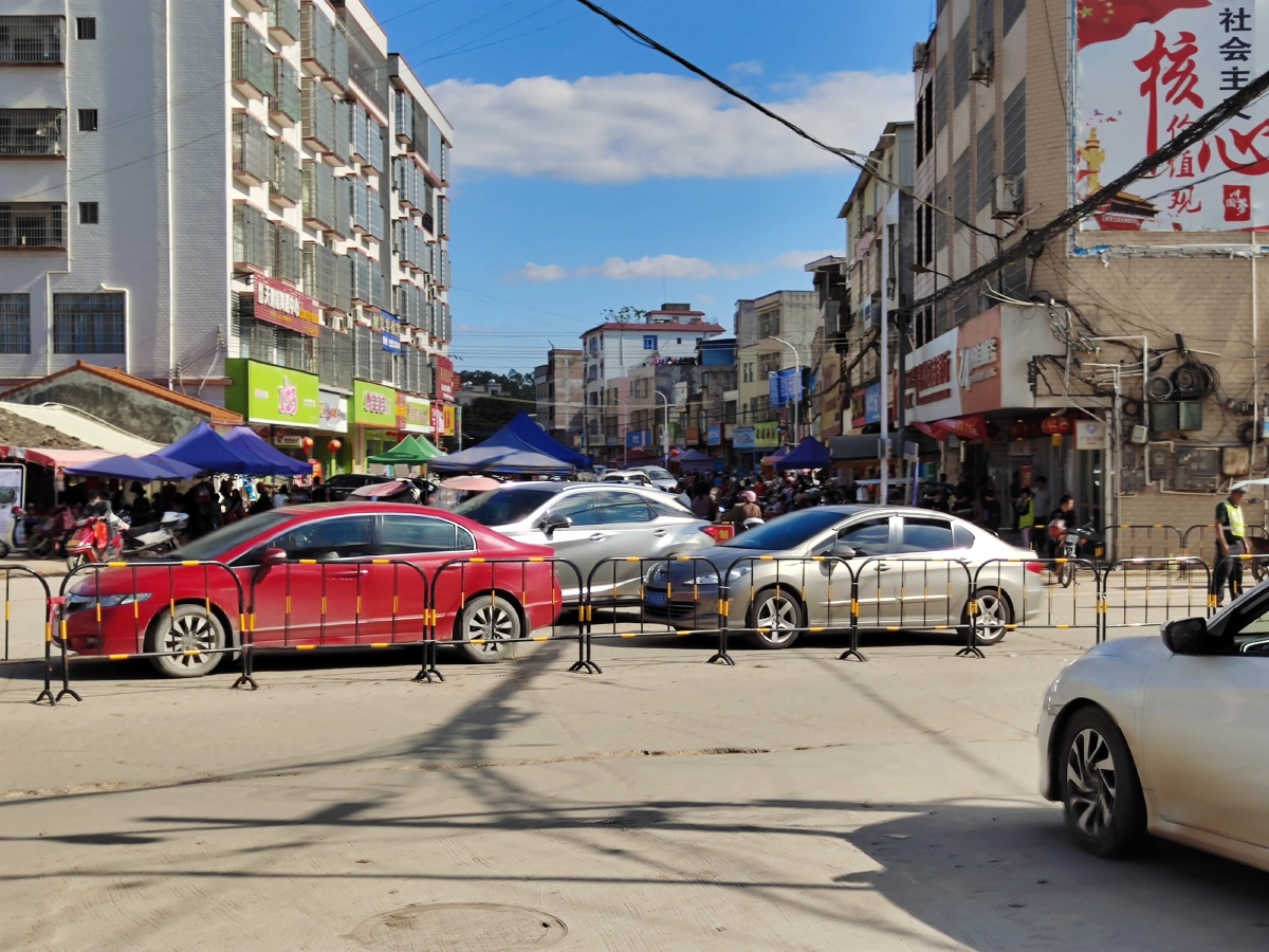 家乡分享一组去年过年前镇上街道哪哪都是车家乡公交06原图