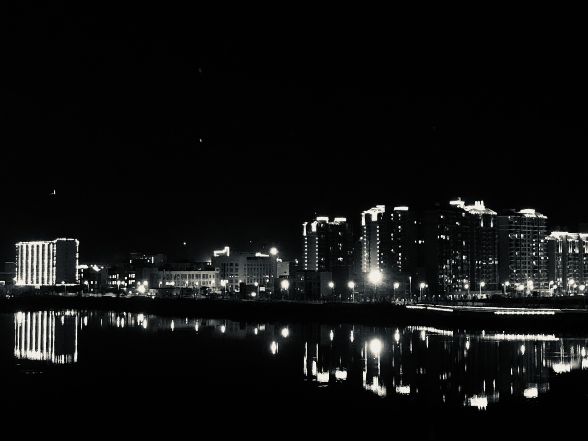 夜晚,亚洲,中国,城市,夜景,灯光,黑色背景,湖水,倒影,写字楼,现代化