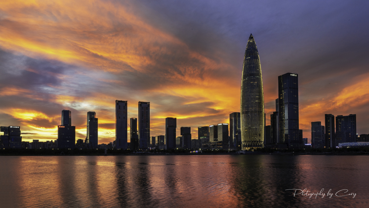 深圳人才公园落日晚霞