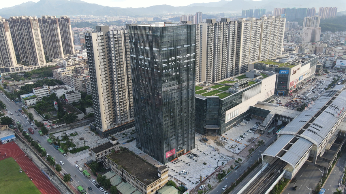 惠州仲恺高新区莞惠城轨仲恺站天益城航拍