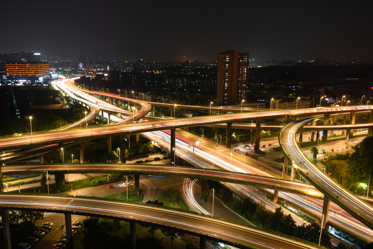 南京双桥门立交夜晚