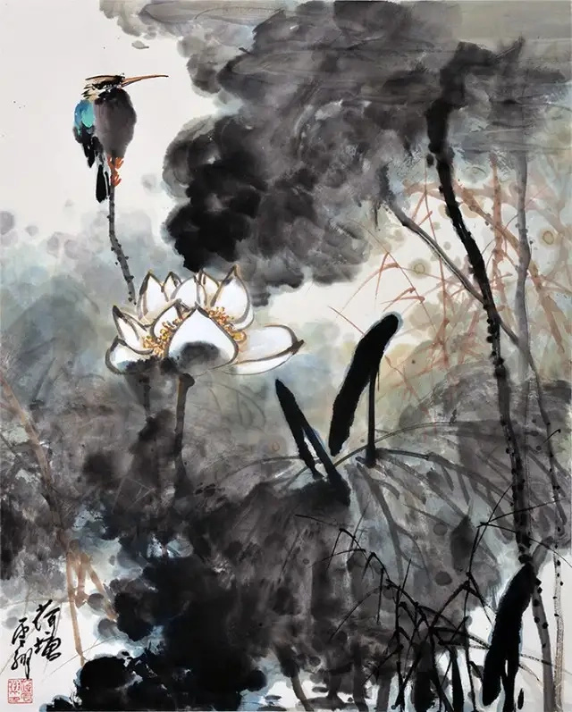 施云翔泼墨泼彩山水画