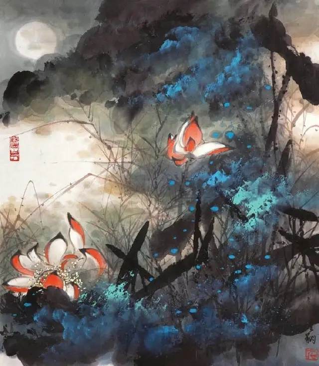 施云翔泼墨泼彩山水画