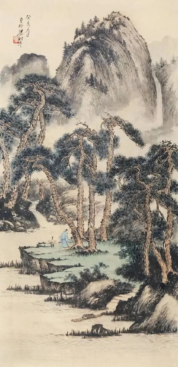 张大千弟子梁树年先生国画山水画