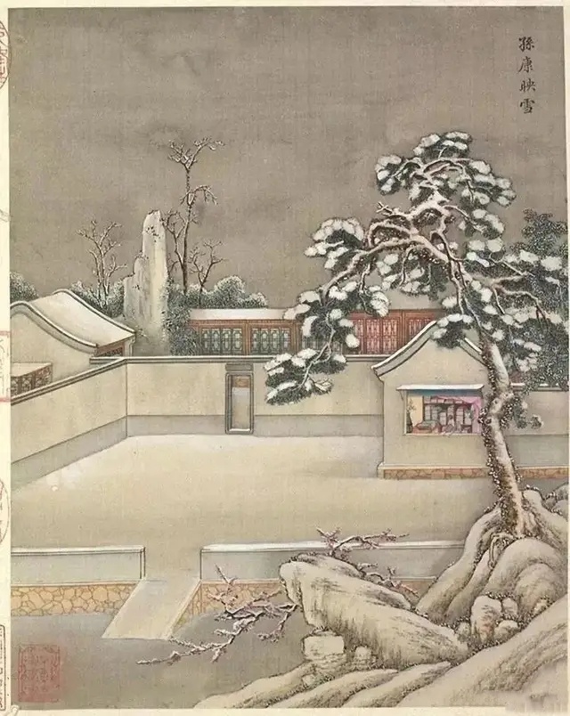 国画清代雪景山水画