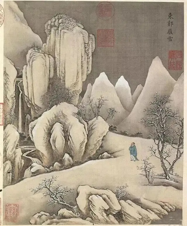国画清代雪景山水画