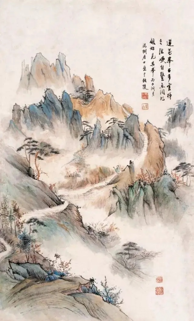 国画山水画民国大儒汪采白黄山册页之三