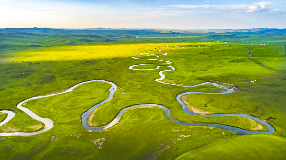 呼伦贝尔莫日格勒河航拍