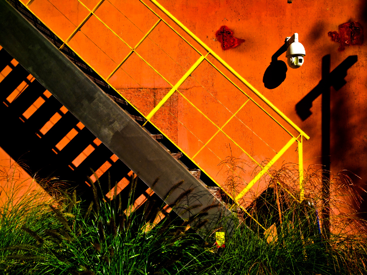 首钢园色彩光影楼梯