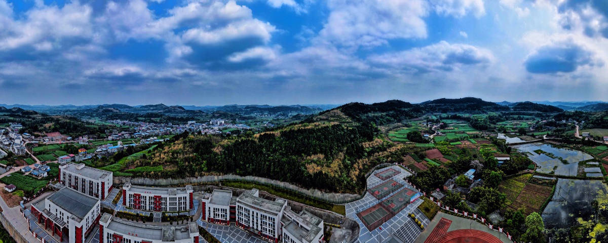 简阳市踏水镇高清航拍全景图