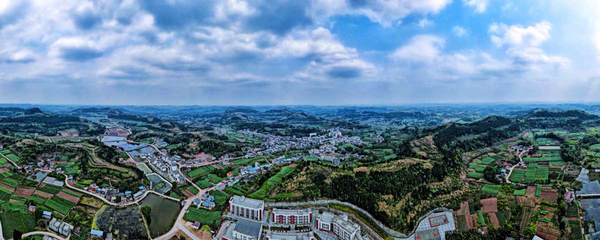 简阳市踏水镇高清航拍全景图
