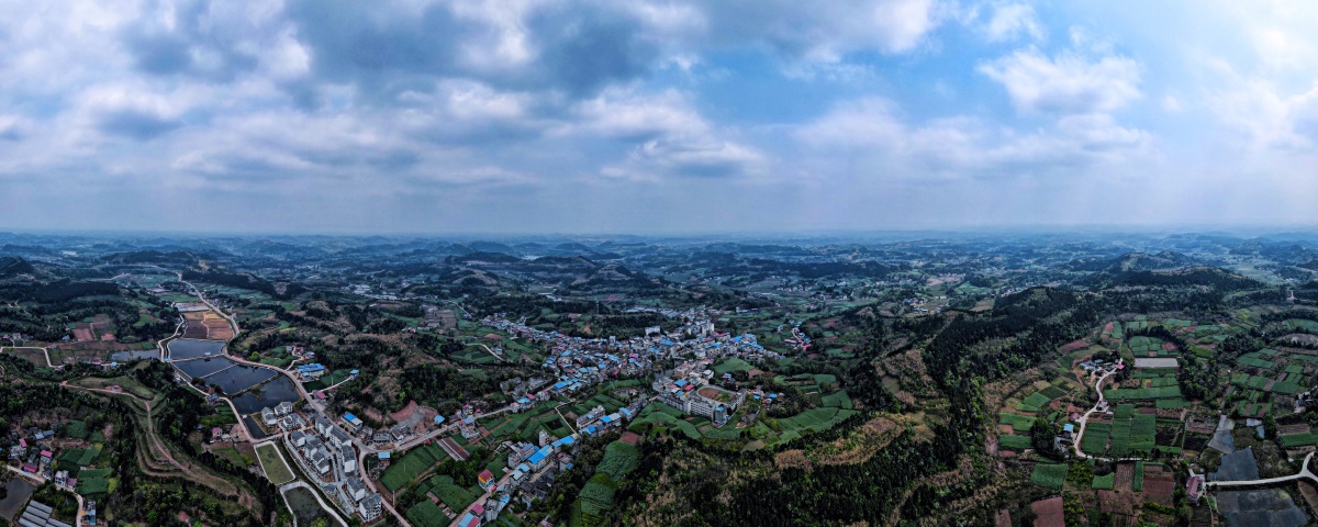 简阳市踏水镇高清航拍全景图