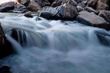 虎跳峡的湍急水流