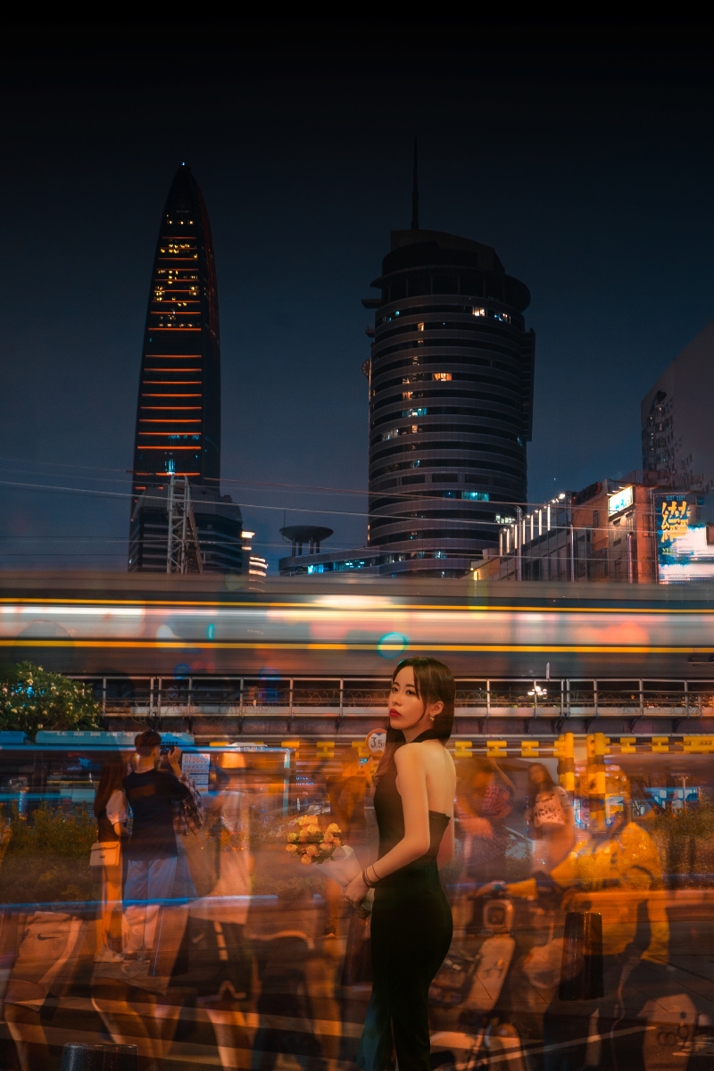 深圳夜景文和友慢门拍摄
