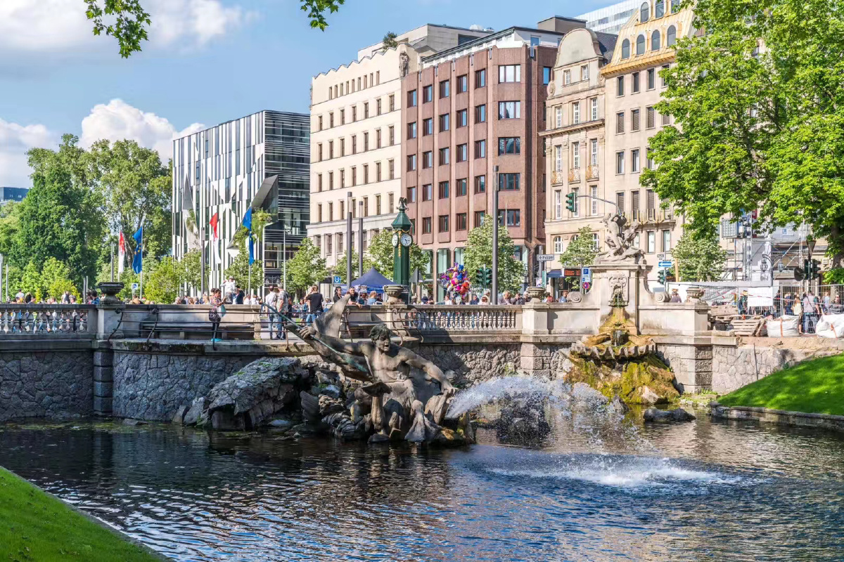 杜塞尔多夫街景德国西部工业重镇杜塞尔多夫