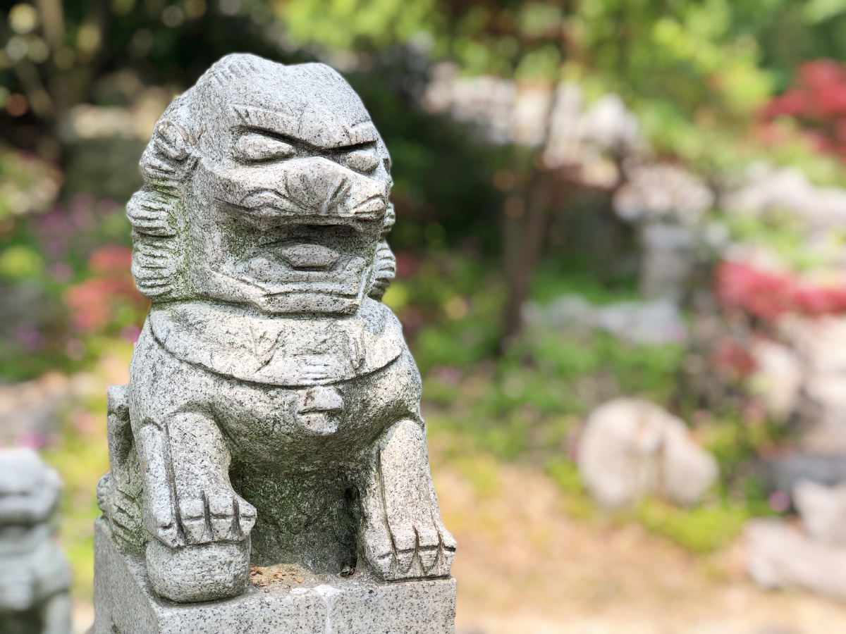 狮子,石头,雕塑,公园