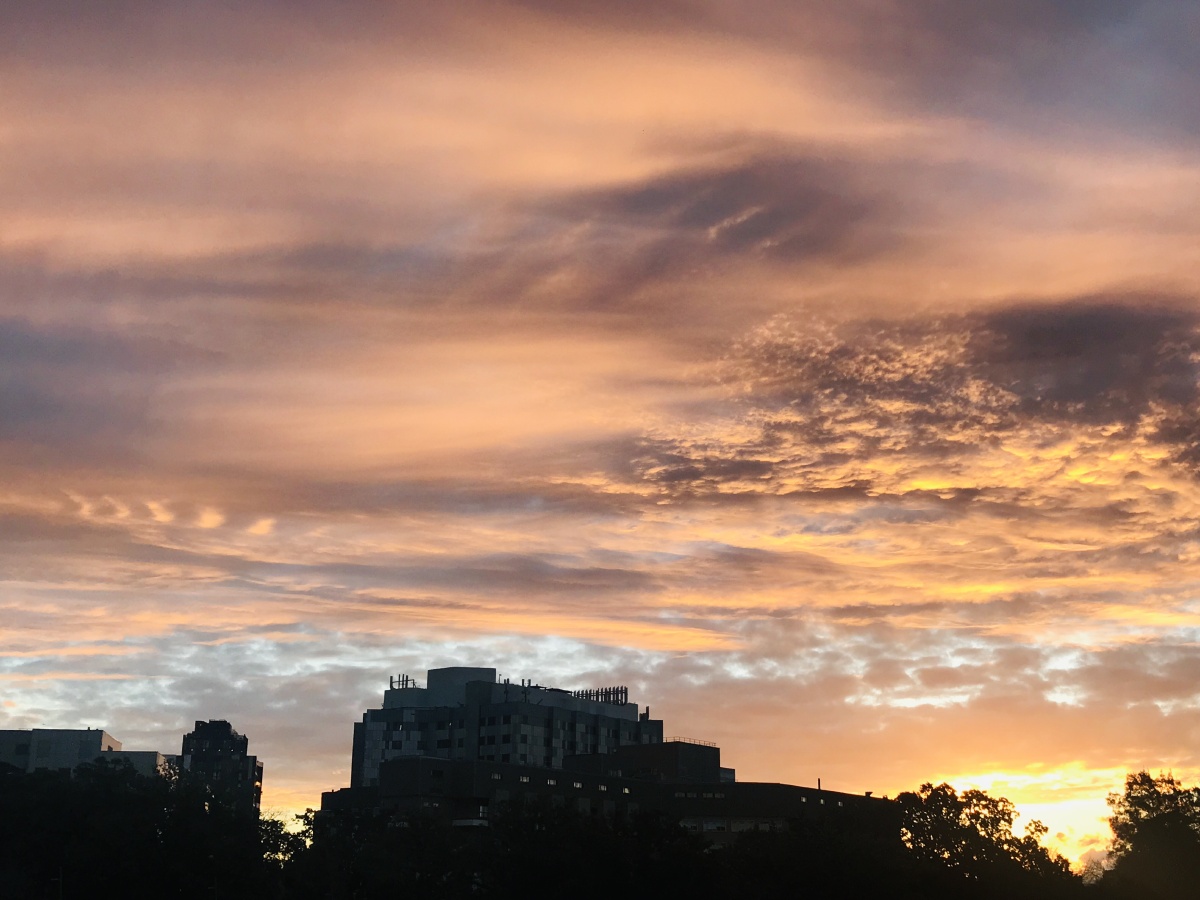 天色沉靛蓝波光似锦缎