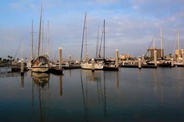 Sail boats in pier. Corpus Christi
