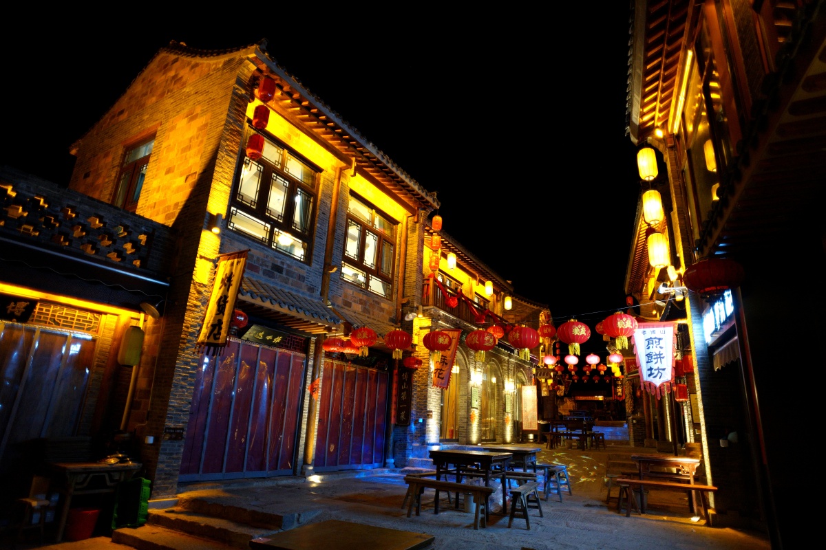 博山老颜神夜景禹王山夜景