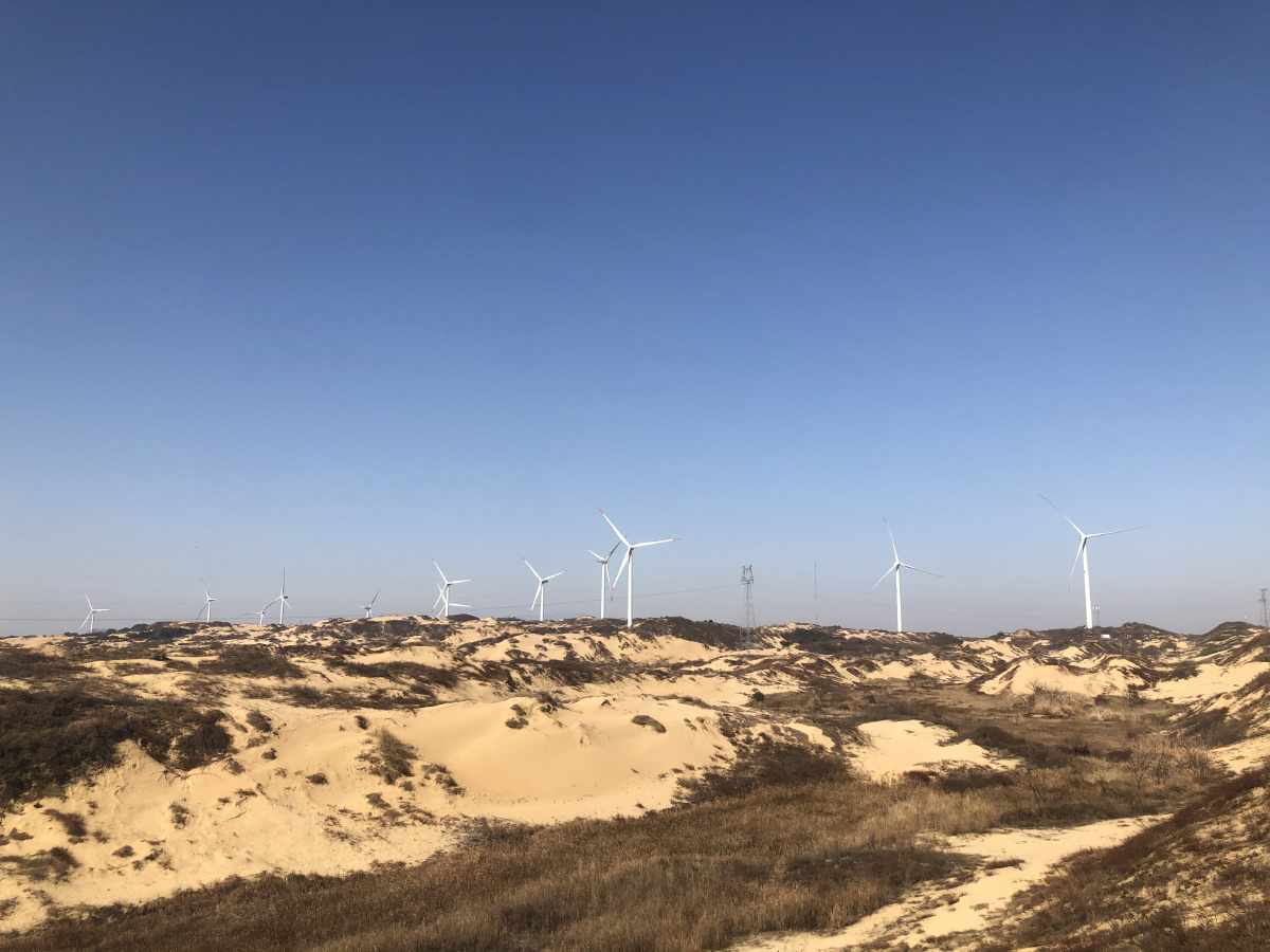 鄱阳湖沙山风车吴城镇江南沙漠