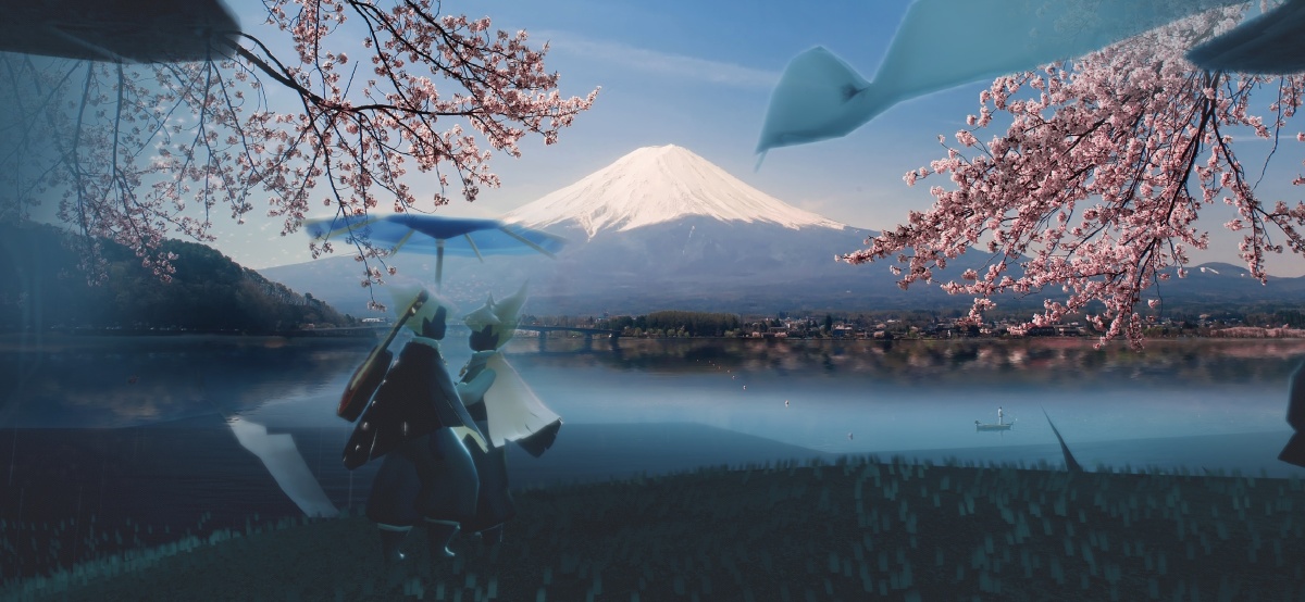 百鸟渊月光笼罩草坪飞鸟归巢共赏美景的人已不在