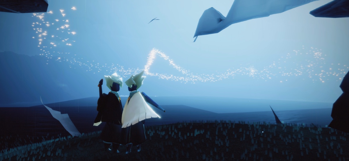 百鸟渊月光笼罩草坪飞鸟归巢共赏美景的人已不在