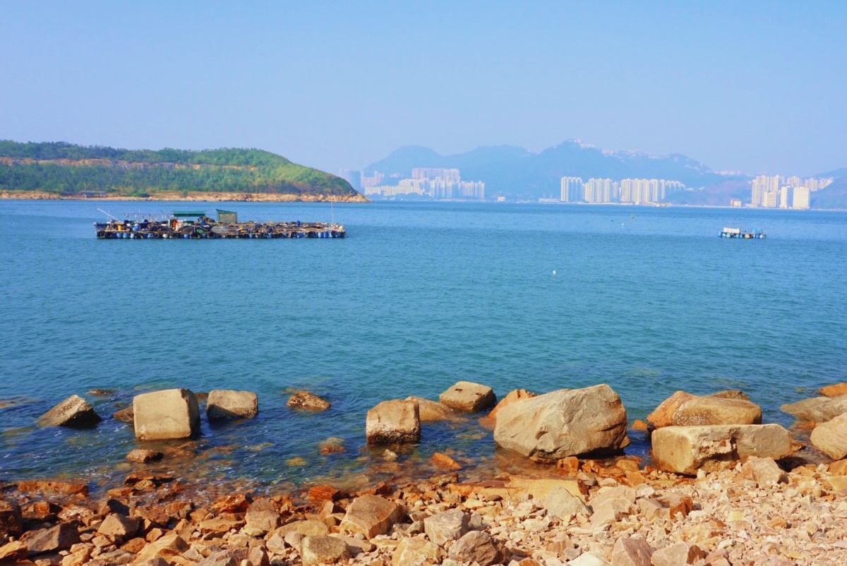 南丫岛的码头海水很是清澈