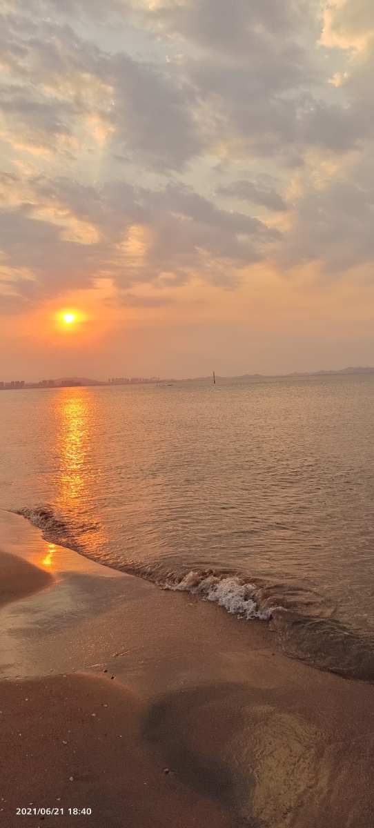 落日余晖映晚霞一抹夕阳美如画