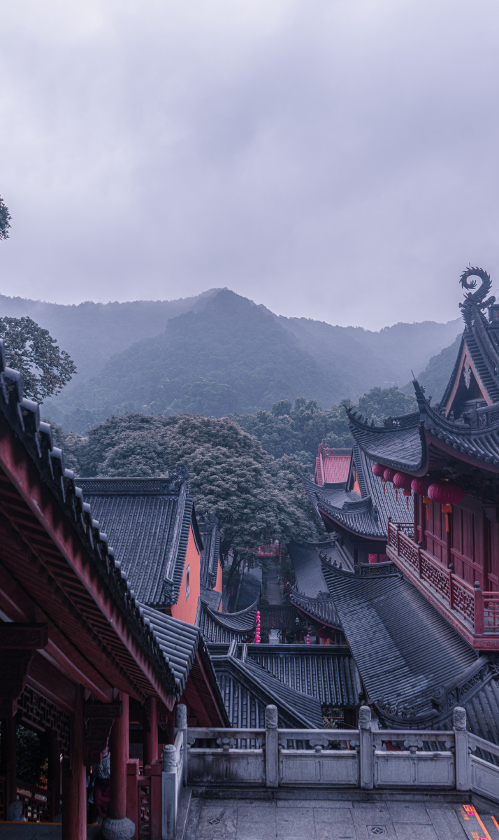 雨后的法喜寺仿佛按下了静止键