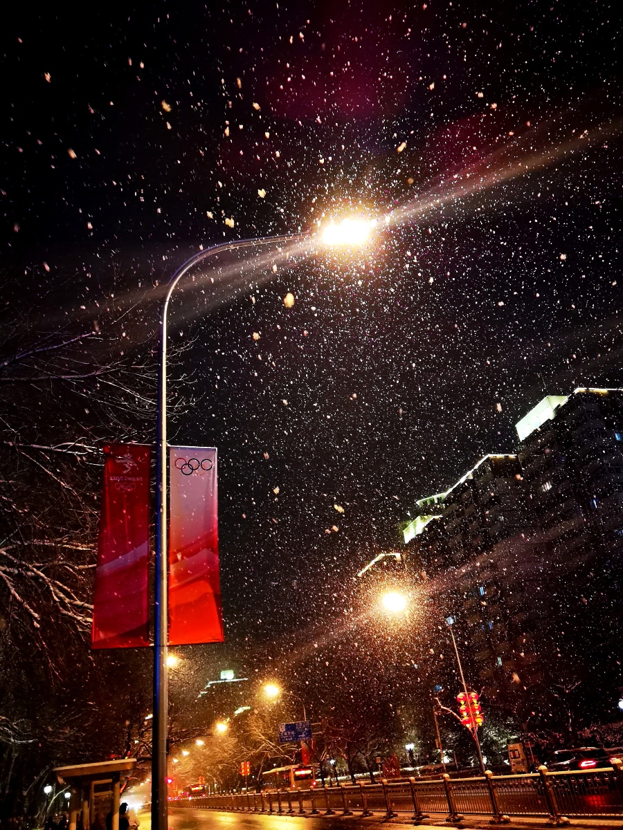 大雪纷飞的夜晚