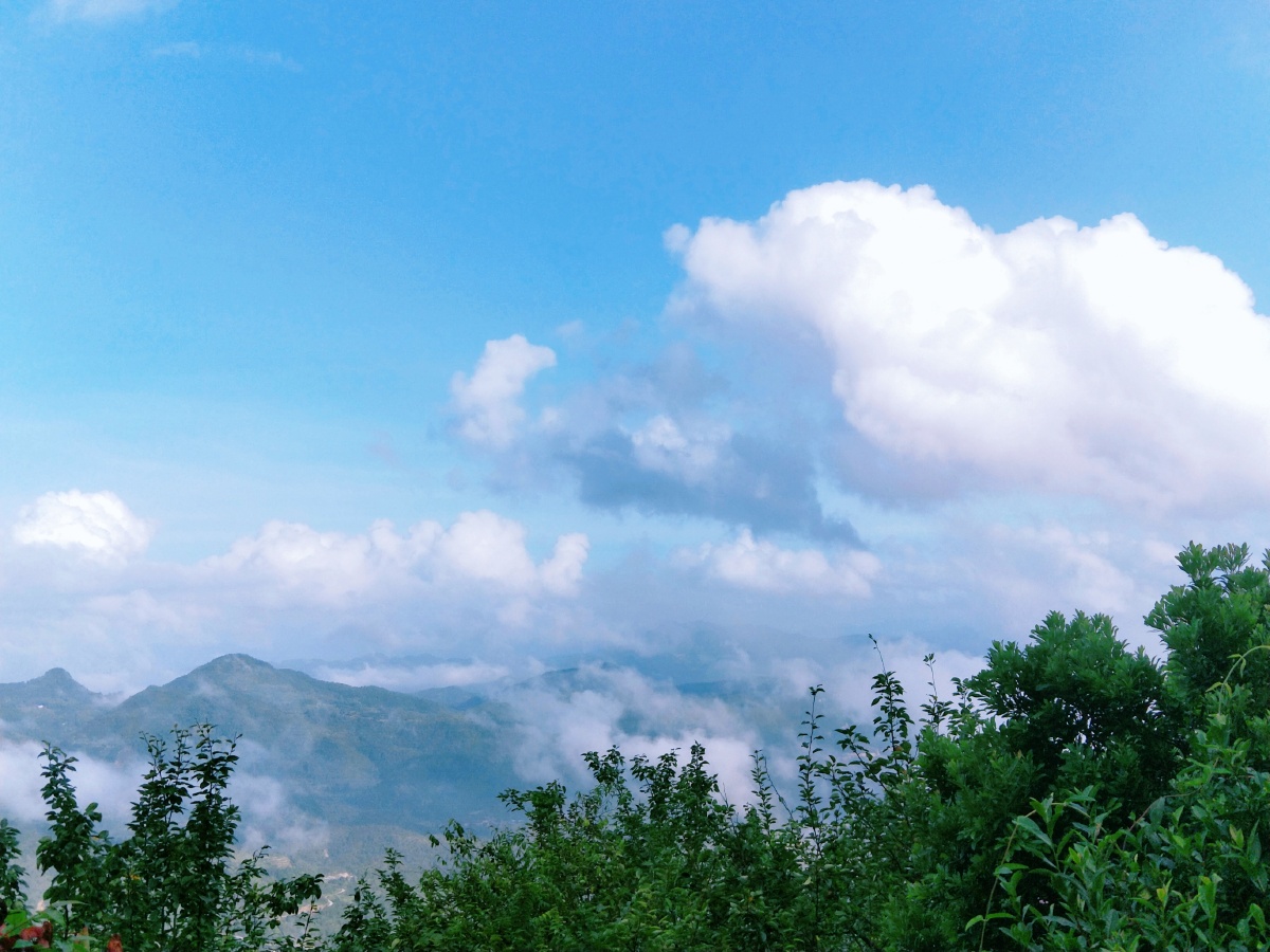 云朵控吗大山里的云彩新鲜的空气到处是生命力