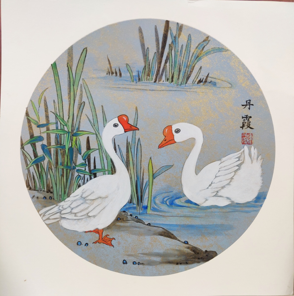 鹅鹅鹅曲项向天歌白毛浮绿水红掌拨清波记我和我的学生的原创作品