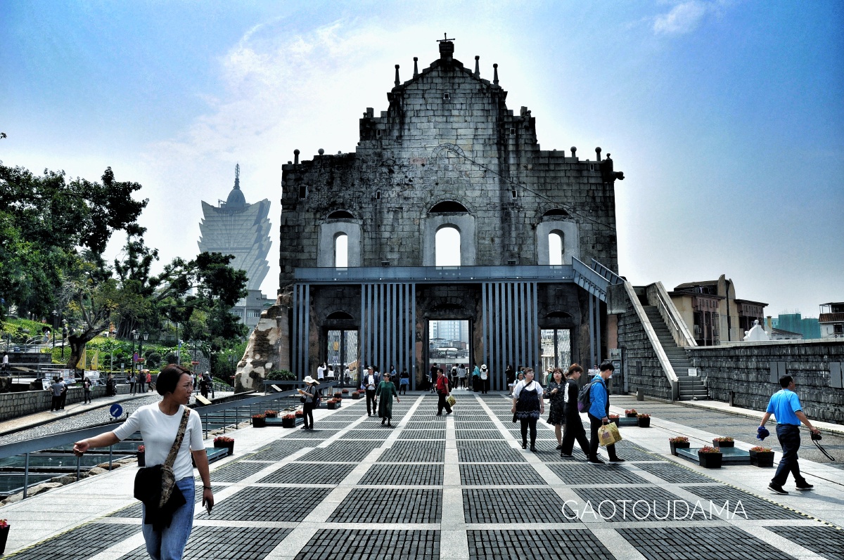 澳门圣保禄学院遗迹,(称大三巴牌坊背面)历史的变迁与悲凉.