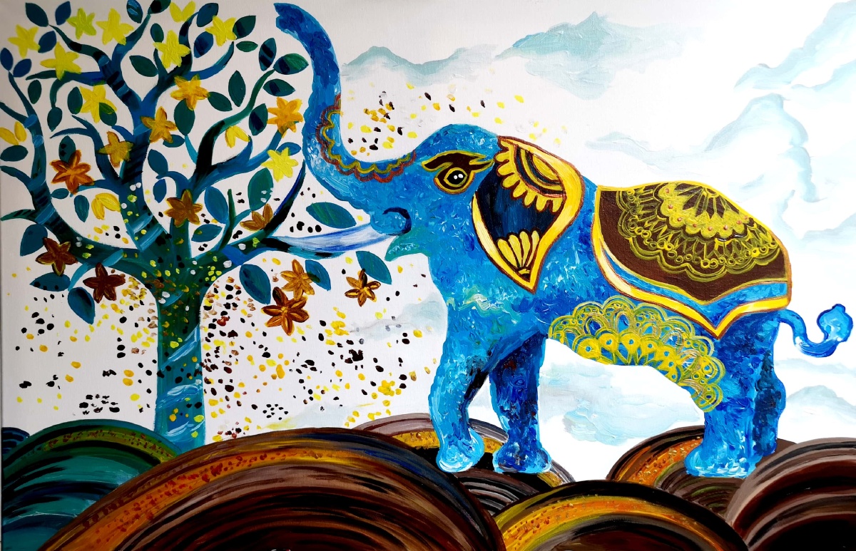 手绘装饰画挂画丙烯画