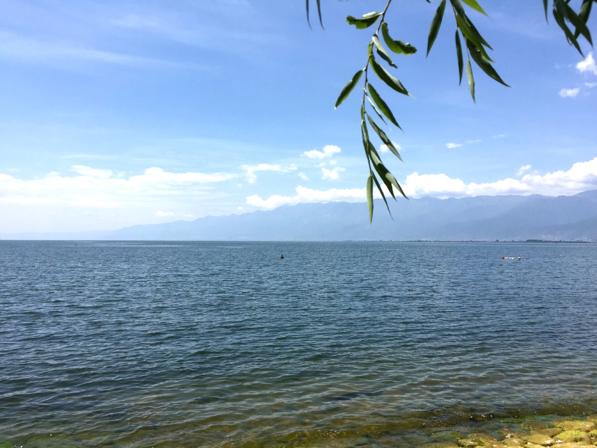 湖面平静的像一面大平镜没有一丝波澜