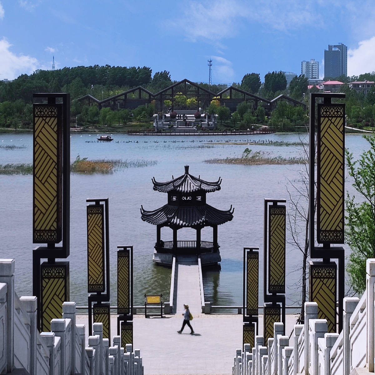 邯郸如意湖公园小城市慢生活安逸