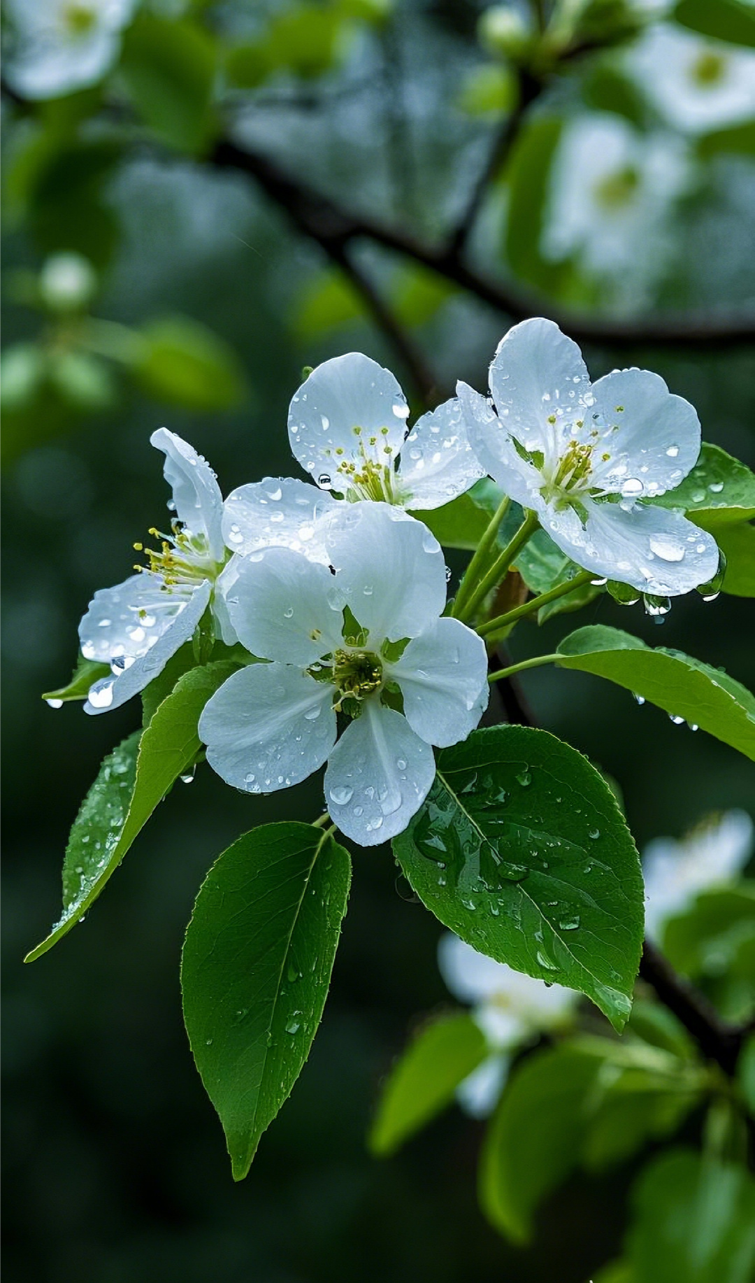 ai作品雨中梨花
