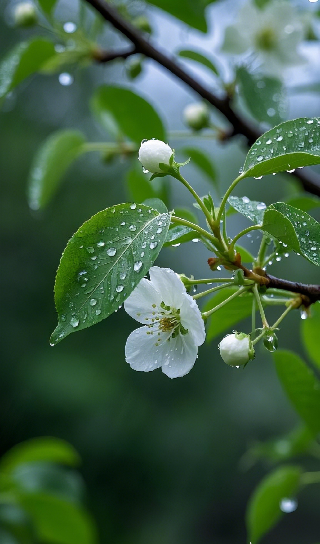 ai作品雨中梨花