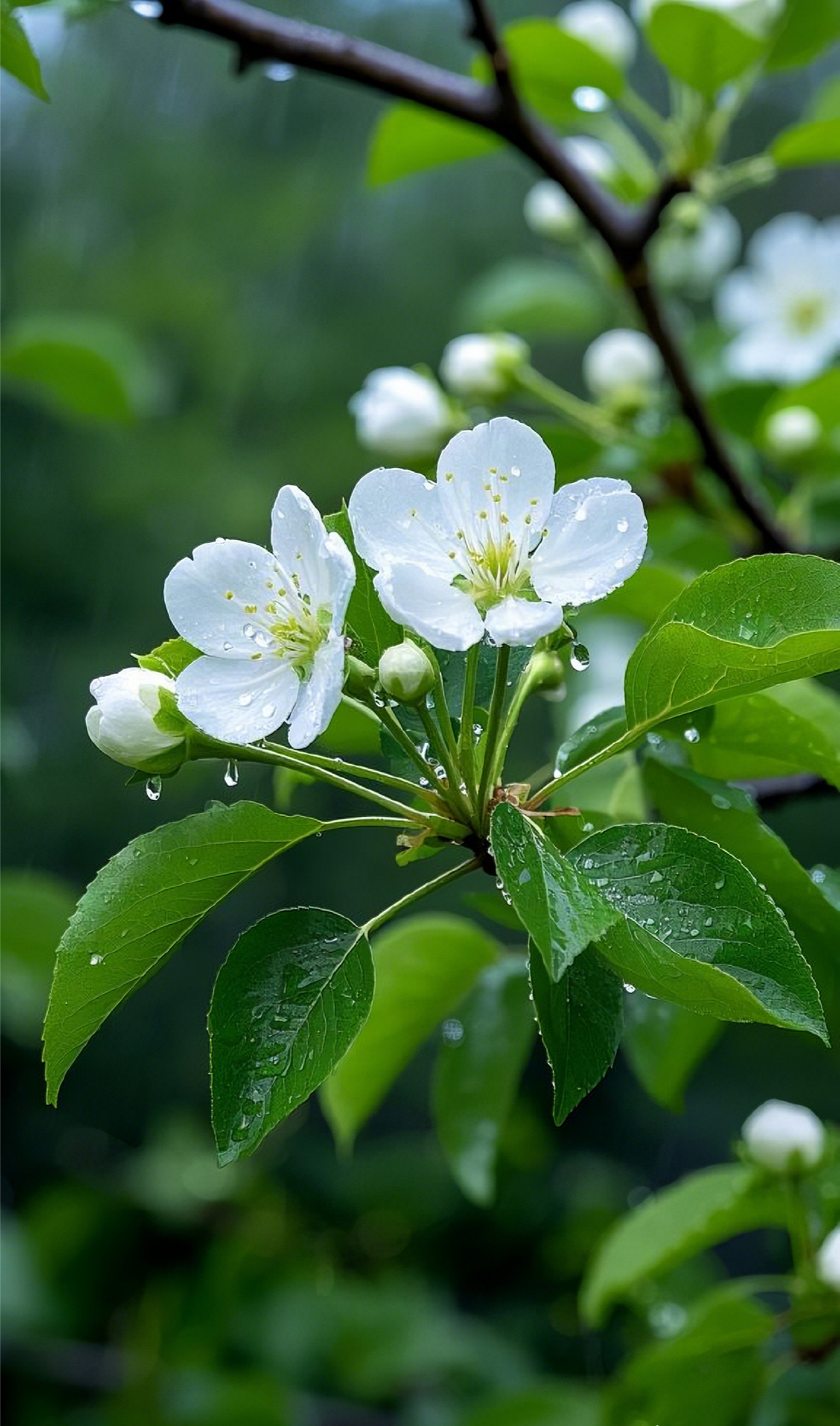 ai作品雨中梨花