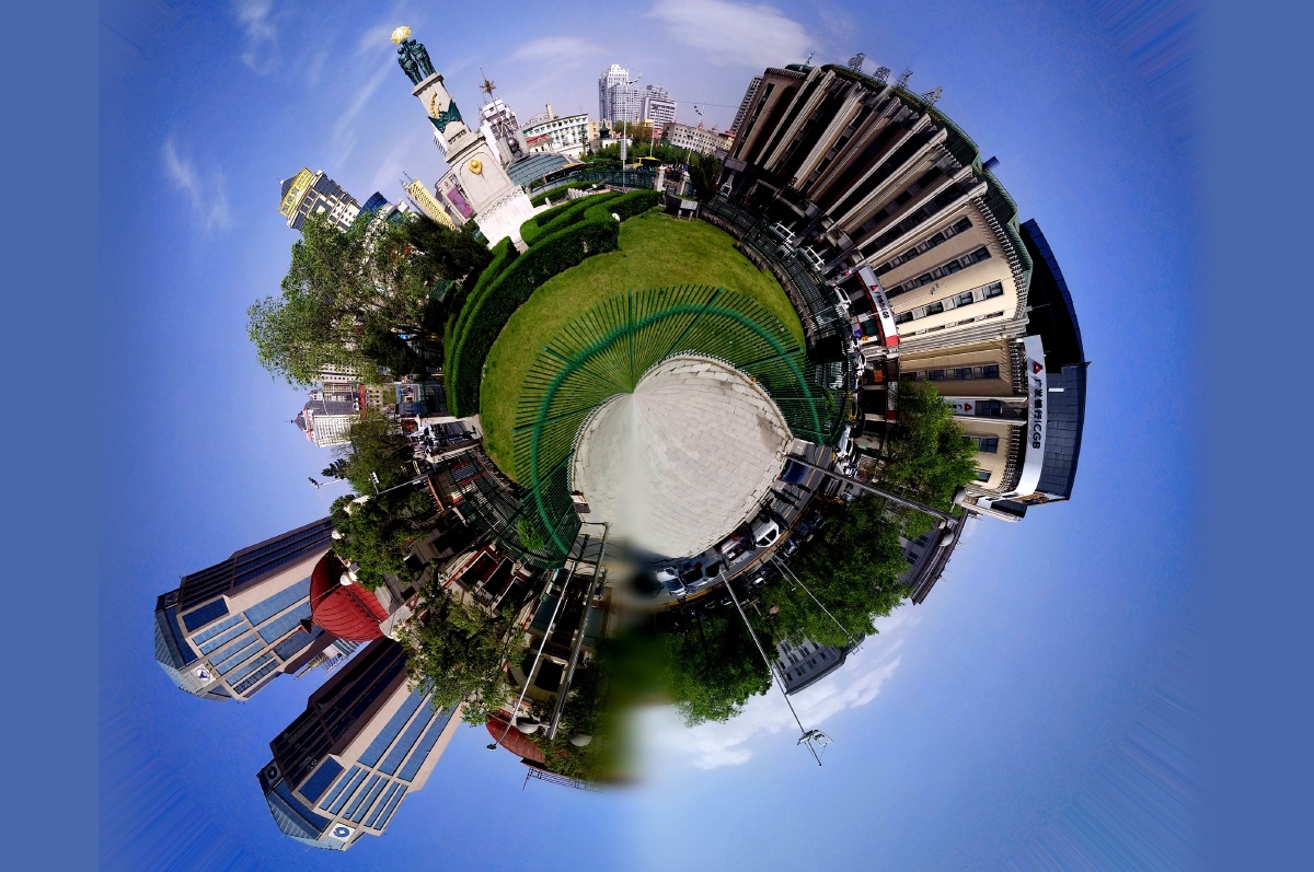 黑龙江省博物馆的ps极坐标效果