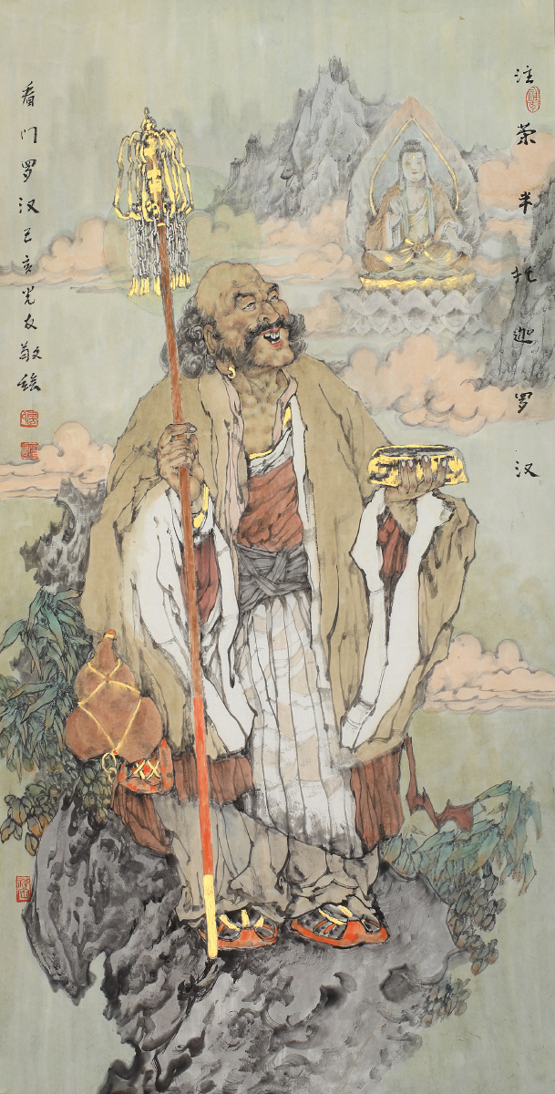 中国美术家协会会员房全友房光友工笔十八罗汉